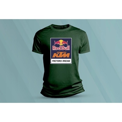 Sandratex dětské bavlněné tričko Red Bull KTM. lahvově zelená