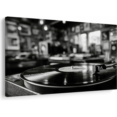 Obraz retro gramofon v interiéru - 120x80