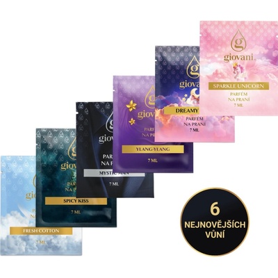 Giovani Koncentrovaný parfém na praní 6 x 7 ml nejnovějších vůní – Zboží Dáma