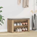 vidaXL Шкаф за обувки 75 x 35 x 45 см Инженерна дървесина дъб артизан (881016)