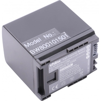VHBW Baterie BP-819 / BP-827 pro Canon Legria HF-10 / HF-G10 / HF-S10, 1600 mAh - neoriginální
