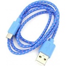 Omega OUFBCBL Micro USB textilní modrý