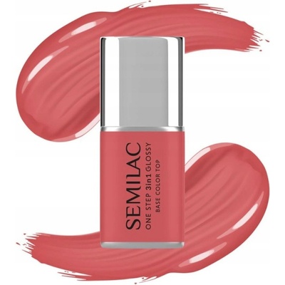 Semilac Jednofázový hybridní lak 3v1 Glossy 7ml S690 Coral Pink