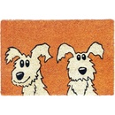 Bo Ma Trading Rohožka barevná 2 psi Béžová 40 x 60 cm