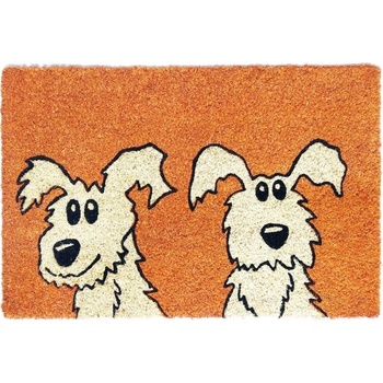 Bo Ma Trading Rohožka barevná 2 psi Béžová 40 x 60 cm