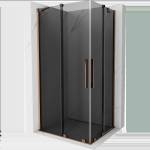 Mexen Velar Duo плъзгаща се душ кабина 100 x 90 см, графит, розово злато - 871-100-090-42-60 (871-100-090-42-60)