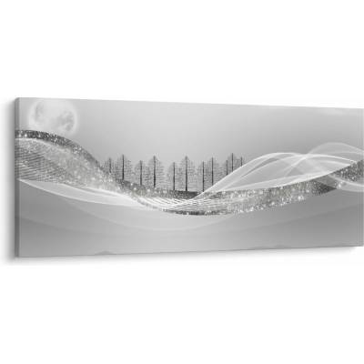 Obraz - Strieborná krajina, jednodielne 120x50 cm