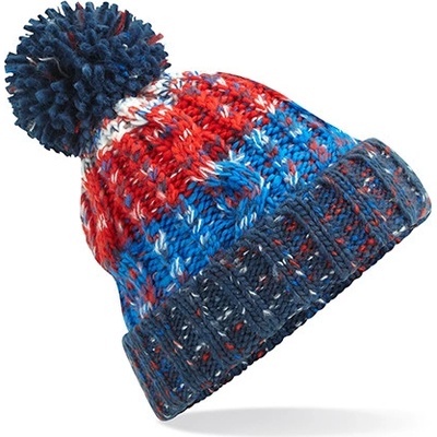 Beechfield s bambulí Corkscrew beanie B486 královská modrá-červená
