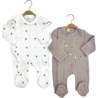 Minisse Комплект ромпъри Minisse - 3-6 м, бежови (4855MS)