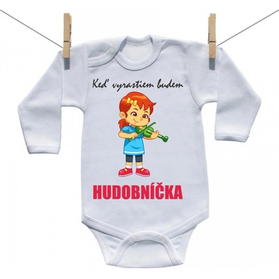 Boodyy Body s dlhým rukávom Keď vyrastiem budem hudobníčka