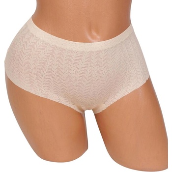 Стилна дантелена прашка в телесен цвят