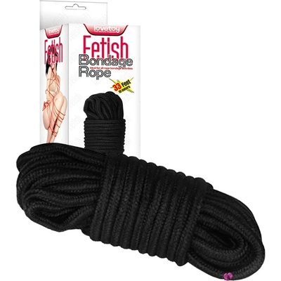 Памучно въже за робство, черен цвят, 10м. - Fetish Bondage Rope (LVTOY00264)