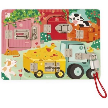 Janod Дървена моторна дъска за деца Заключвания
