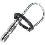 SuperLove Stainless Steel Penis Plug Cum Stopper with Silicone Glans Ring