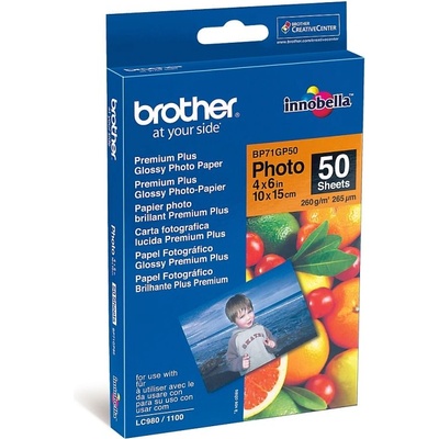 Brother Хартия Brother BP71GP50 Premium Plus Glossy Photo Paper, A6 (4x6"), 50 Sheets (BP71GP50)