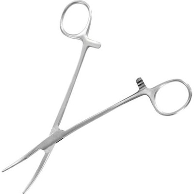 Shesto Modelcraft извита пинсета с назъбени челюсти