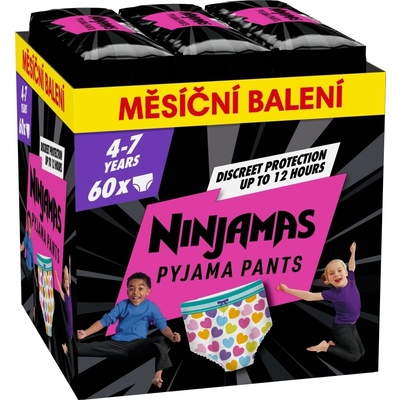 PAMPERS Ninjamas pants S7 Heart 17-30 kg 60 ks