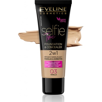 Eveline Cosmetics Selfie Time Make-up a korektor 2 v 1 3 vanilla 30 ml