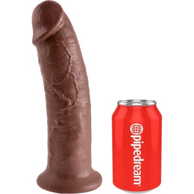 King Cock 10 veľké dildo so semenníkmi s prísavkou hnedé 25 cm