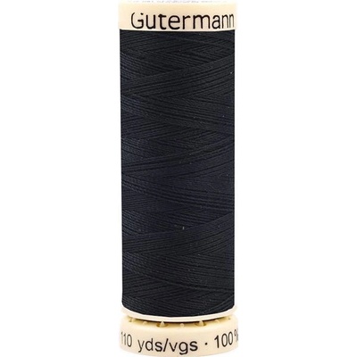 Polyesterové nitě návin 100 m Gütermann univerzální, střední, 000 Black