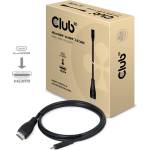 Club 3D KAB Club3D Кабел от Micro HDMI към HDMI 2.0 4K60Hz, мъжки/мъжки 1 м/3, 28 фута. BI-DIRECTIONAL CAC-1351 (CAC-1351)