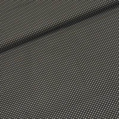 TextilCentrum.cz Bavlněné plátno 103000/7676 BLACK, bílý puntík na černé, š.140cm (látka v metráži)