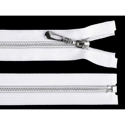 Prima-obchod Spirálový zip No 7 délka 50 cm se stříbrnými zoubky, barva 101 bílá