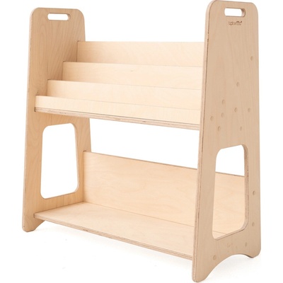 Vingo Dětský Montessori regál s knihovnou, přírodní - 72x75 cm