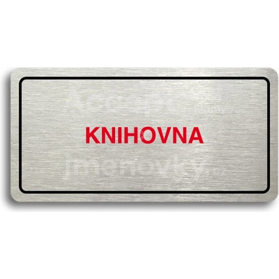 ACCEPT Piktogram KNIHOVNA - stříbrná tabulka - barevný tisk