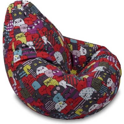 Pufrelax Пуф круша 220л. , Nirvana Hobbit, Водоустойчив, Перящ се калъф, принт, Cattitude