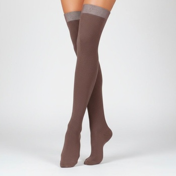 Дамски дълги 7/8 чорапи в цвят мока