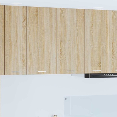 vidaXL Висящ шкаф с врата Сонома дъб 80 x 31 x 80 см Инженерно дърво (884284)