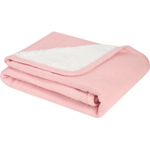 Kikkaboo Плетено памучно одеяло с шерпа Dream Big Pink