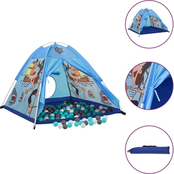 Image 1 of vidaXL Детска палатка за игра с 250 топки, синя, 120x120x90 см (3107743)
