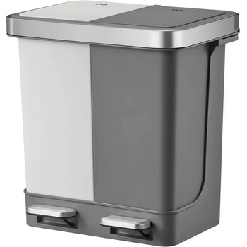 EKO 2 х 10 л бял-сив кош за разделно събиране на отпадъци с 2 педала eko от серия hana duo