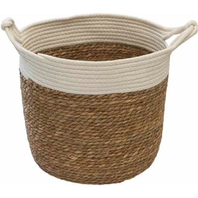 ПАНЕР С ДРЪЖКИ 10615 38x30x31см БЕЖ. И БЯЛО--- (10615)