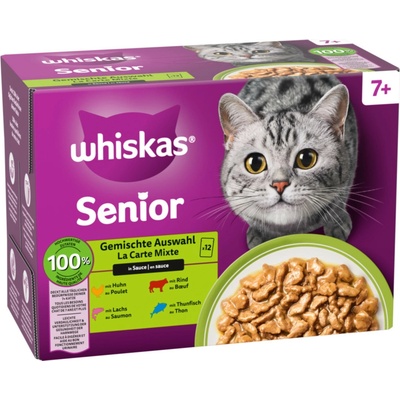 Megapack Whiskas Senior 24 x 85 g 7+ smíšený výběr v omáčce