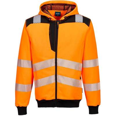 Portwest PW327 Reflexná mikina na zips oranžová