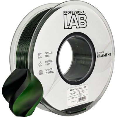 Professional Lab FG-P101-E1, 3D филамент, PLA Silk, 1, 75mm, 1000g, Dual Color, Многоцветен (Black, green) (FG-P101-E1)