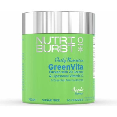 Nutriburst Daily Nutrition GreenVita žuvacie mäkké tobolky na udržanie vitality príchuť Apple 60 ks