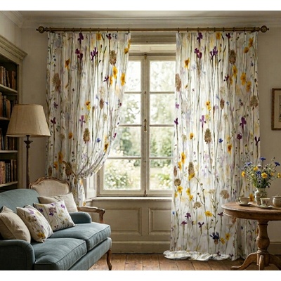 Záves dekoračný alebo látka, Soft Louka, 150 cm 150 cm