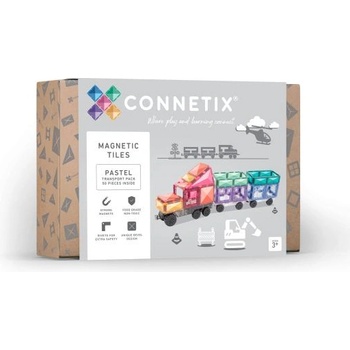CONNETIX Connetix® Пастел Транспортен Пакет магнитна строителна играчка 50 бр