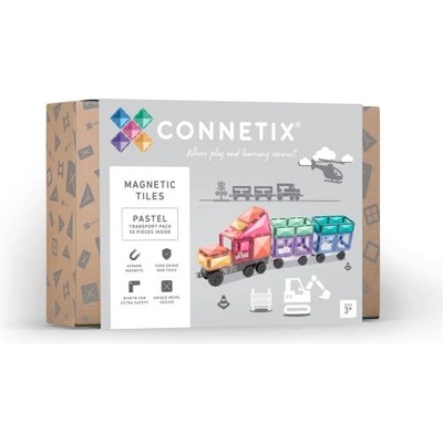 CONNETIX Connetix® Пастел Транспортен Пакет магнитна строителна играчка 50 бр