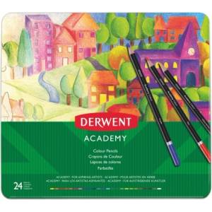 Derwent Комплект цветни моливи, метална кутия, DERWENT "Academy", 24 различни цвята 2301938 (2301938)