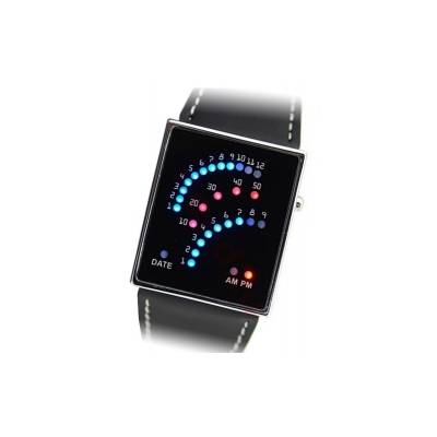LED binární hodinky Retro Future 29 černé