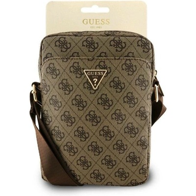 Guess Taška PU 4G s trojúhelníkovým logem 8" hnědá