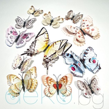 Image 1 of Бели пеперуди за декорация - 3d (90002)