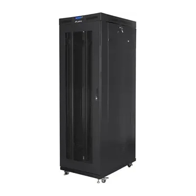 Lanberg Комуникационен шкаф, Lanberg rack cabinet 19" free-standing 37U/800x1000 (flat pack) with glass door lcd black v2 (FF01-8037-23BL)