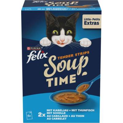 FELIX Soup Tender Strips rozmanitost z vody 6 × 48 g