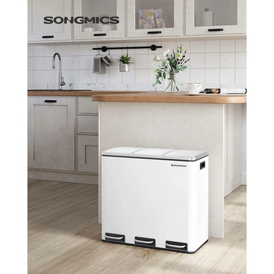 Songmics na tříděný odpad 3 x 18 l bílý